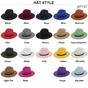 Classici cappelli Fedora BF157 in 19 colori con fascia in pelle e borchie in metallo