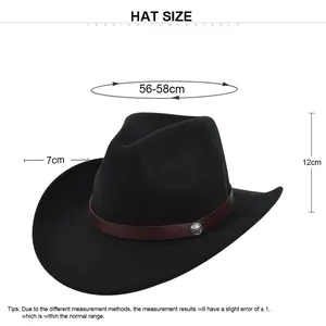 Tabella taglie dettagliata per cappello fedora vintage con misure di tesa e altezza testa