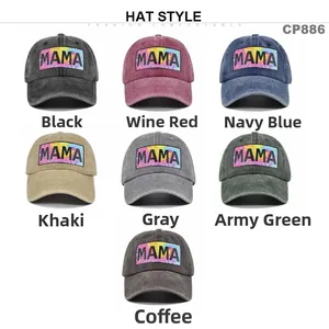 Katoenen MAMA baseballcaps in zeven kleuren voor Moederdag cadeaus