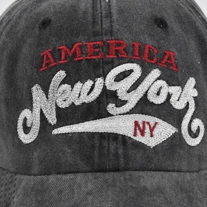 Vintage Washed Cotton Baseball Cap For Men Women Distressed Embroidery New York America Adjustable Sun Hat Casual Outdoor Leisure