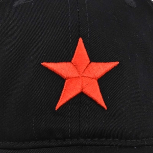 Berretto da baseball tattico nero con ricamo dettagliato a stella rossa in 3D