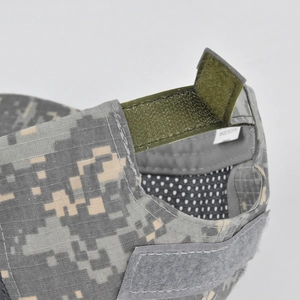 Digital camo tactical hat featuring adjustable olive velcro strap and breathable mesh lining