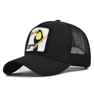 Black mesh trucker hat with Toucan embroidery and Toucan Do It patch on front