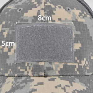 Tactical digital camouflage cap with 8x5cm velcro patch area for hiking and outdoor gear