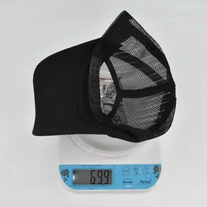 Detailed weight measurement showing 69.9g for the western embroidered mesh trucker hat