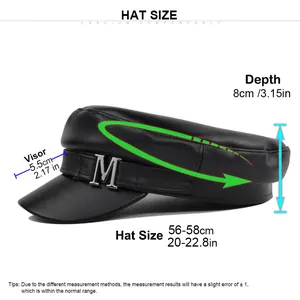 Tabella taglie per cappello marinaio con circonferenza 56-58cm e profondità 8cm