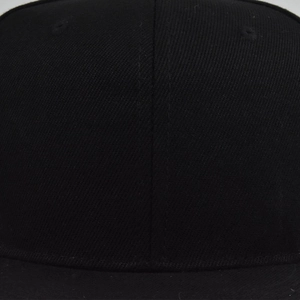 Close-up of black Route 66 baseball cap showing cotton twill fabric and stitching detail