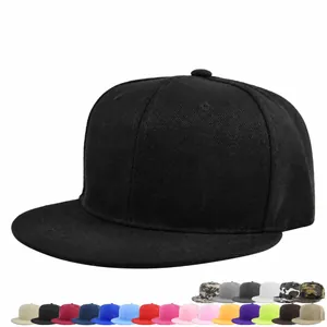 Casquette de Baseball Hip Hop à Bord Plat Unisexe Polyester Snapback Chapeau Streetwear Couleur Unie Camouflage Ajustable