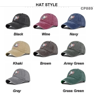 Berretti da baseball vintage in cotone lavato con ricamo di aquila in otto colori