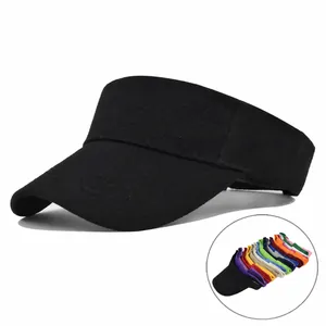 Berretto con Visiera Parasole in Poliestere Unisex Regolabile Sport Tennis Golf Corsa Traspirante Tinta Unita Tesa Larga Protezione Estiva