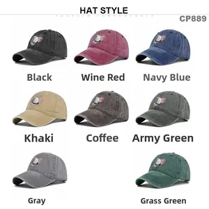 Casquette de baseball rétro en coton avec broderie aigle en huit couleurs assorties