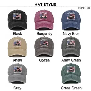 Distressed cotton baseball cap with United States Veteran patch in eight color options