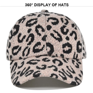 Casquette de baseball rose à imprimé léopard avec trou pour queue de cheval pour l'hiver