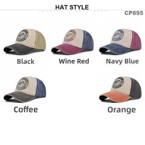 Detailansicht der Vintage Route 66 Motorrad-Baseballcaps in fünf klassischen Farben