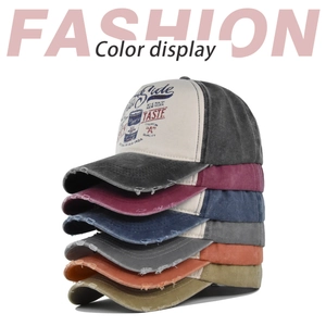 Vertical stack showing distressed brim detail and color display for vintage baseball caps