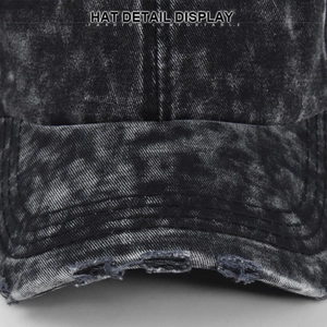 Berretto da baseball in cotone lavato vintage con visiera usurata e cuciture doppie
