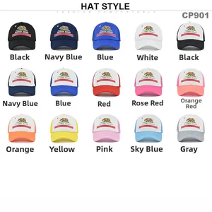 Variété de casquettes trucker California Republic avec filet et imprimés graffiti en couleurs