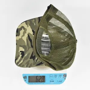 Lightweight breathable camouflage baseball cap weighing only 62.8 grams on a scale