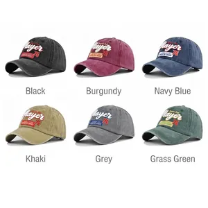 Washed cotton baseball cap with Player 76 embroidery in six different vintage colors