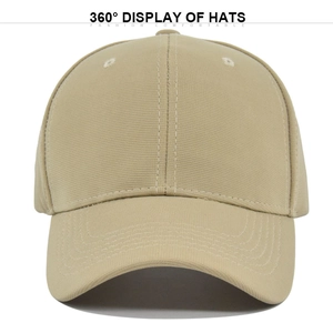 Classic khaki twill cotton 6-panel baseball cap with curved brim and breathable eyelets