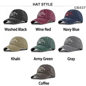 Casquettes de baseball vintage en coton délavé avec broderie YOUTH en sept coloris
