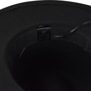 Close-up detail of British jazz hat interior showing sweatband and polyester material texture