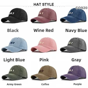 Grille de neuf couleurs de casquettes vintage en coton avec broderie de lettre EAT