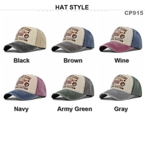 Vintage 1979 motorcycle baseball cap collection in six colors with distressed brims