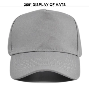 Front view of solid light gray baseball cap with curved brim and reinforced stitching