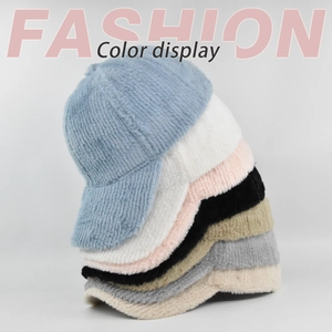 Winter faux fur baseball cap collection with classic curved brim in seven stylish solid colors