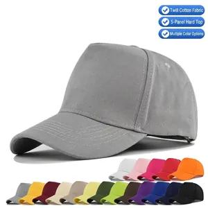Structured 5-Panel Cotton Baseball Cap For Men Women Solid Color Curved Brim Adjustable Sun Protection Sports Peaked Hat