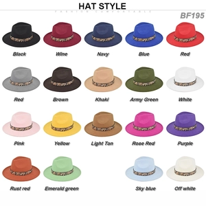 Classic British fedora hats collection in 19 colors with stylish snakeskin pattern bands
