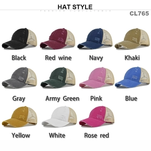 Gorras trucker vintage en 11 colores con malla transpirable y detalles desgastados en visera