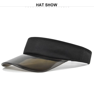 Detalle de visera gris transparente y banda negra en sombrero para el sol de moda