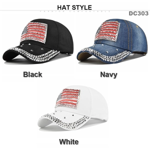 Strass Amerikaanse Vlag Baseballpet Voor Dames Heren Katoen Glimmend Amerikaanse Vlag Verstelbare Zonnehoed Casual Bling Trucker Hat