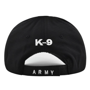 Tactical K-9 baseball cap back view with ARMY embroidery and adjustable strap