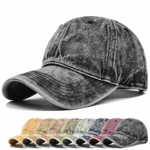 Vintage Gewassen Denim Honkbalpet Voor Dames Heren Verouderd Katoen Dad Hat Effen Verstelbaar Outdoor Sport Retro Trucker Pet