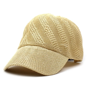 Women's woven straw baseball cap in khaki, breathable sun hat for outdoor hiking and travel
