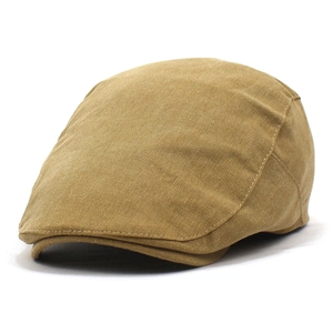 Men's Retro Cotton Twill Beret Cap Adjustable Flat Cap Casual Sunshade Newsboy Hat For Seniors Outdoor Travel Daily