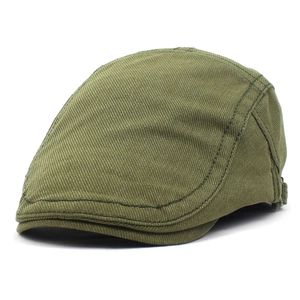 Béret en Coton pour Hommes et Femmes Vintage Couleur Unie Casquette Plate Ajustable Newsboy Ivy Chapeau Pare-Soleil Respirant Extérieur