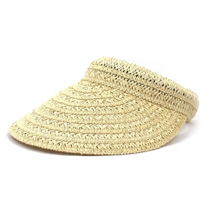 Detailed close-up showing the intricate texture of the straw woven sun hat in beige color