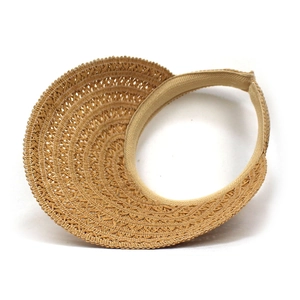 Women's wide brim straw sun hat with woven texture for summer outdoor sun protection