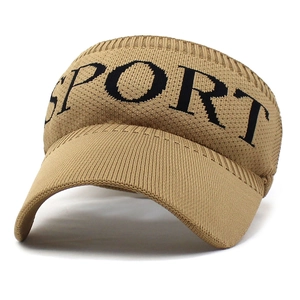 Women Knit Sun Visor Hat Sport Letter Empty Top Cap Wide Brim UV Protection Breathable Summer Outdoor Running Tennis Hat