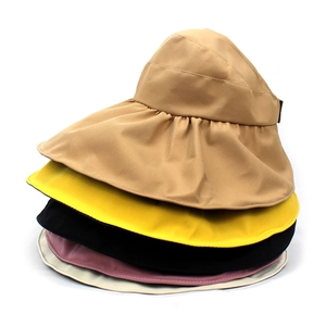 Foldable wide-brim UV sun hats for women in multiple colors including khaki and black
