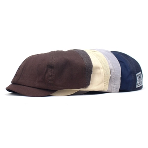 Vintage mesh breathable short brim newsboy cap in four colors for outdoor sports