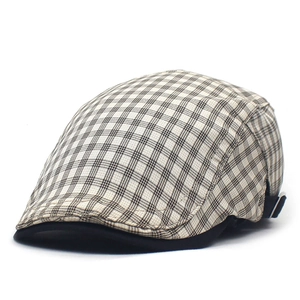 British Retro Plaid Ivy Cap For Men Women Adjustable Cotton Flat Cap Newsboy Hat For Autumn Winter Spring Outdoor Travel