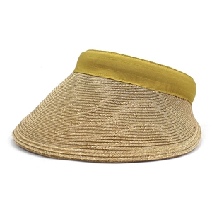 Close-up of fine woven straw texture on the wide brim of this sun visor hat