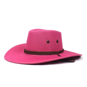 Magenta Retro Western Cowboyhut mit Kordel und Metallösen für Outdoor Sonnenschutz