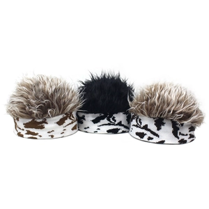 Detailed comparison of three styles of knitted headband wigs with various patterns and hair colors