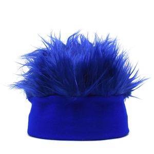 Funny Wig Beanie Hat With Spiky Faux Hair Knitted Acrylic Headwear For Halloween Party Cosplay Costume Men Women